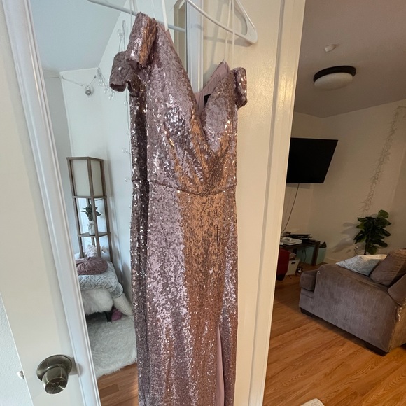 Beautiful sequin prom dress. Size 1/2 B. Darlin - Picture 2 of 8